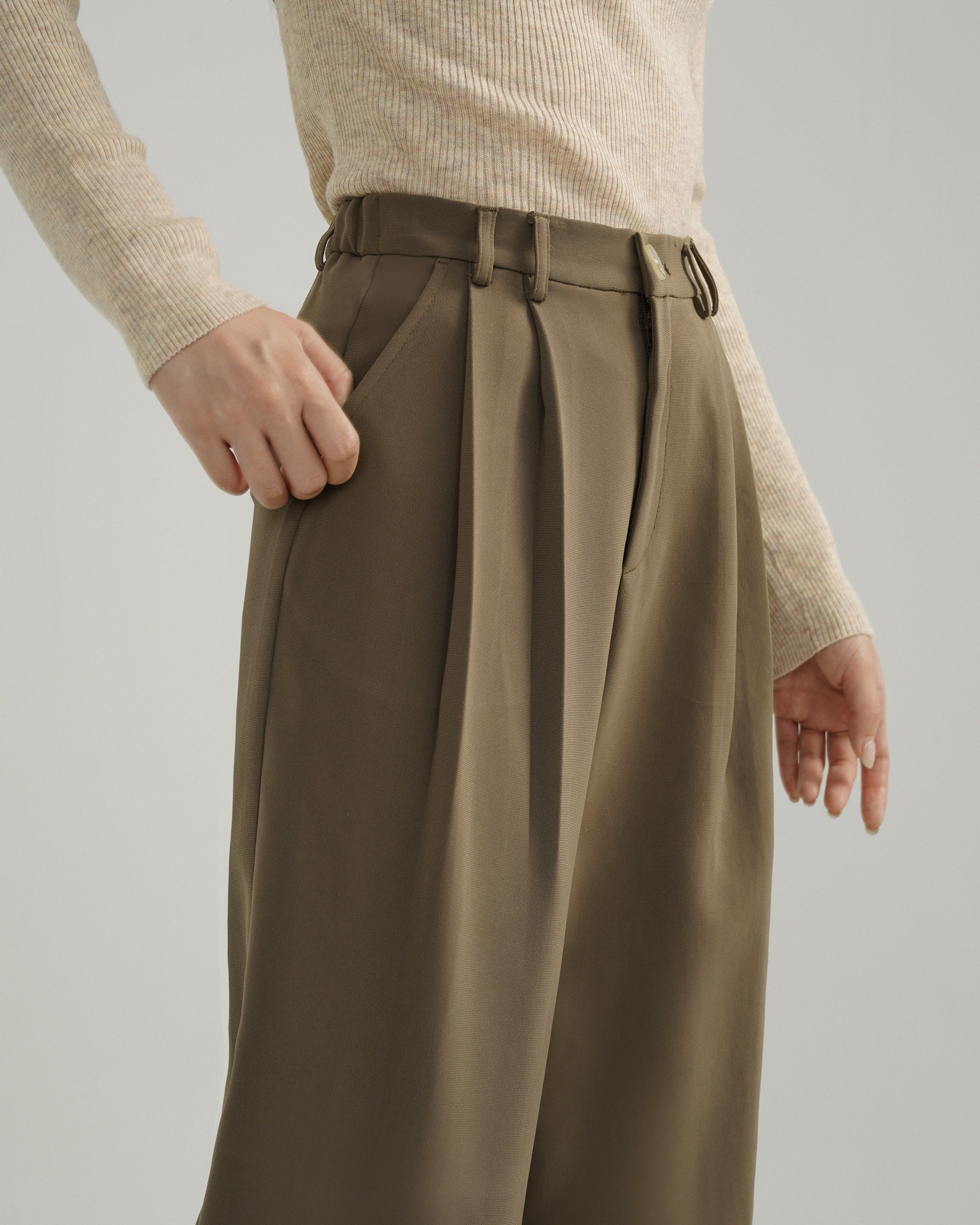ハイウエスト ワイドストレートパンツ
