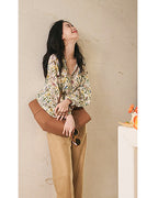 シフォン フローラルシャツ