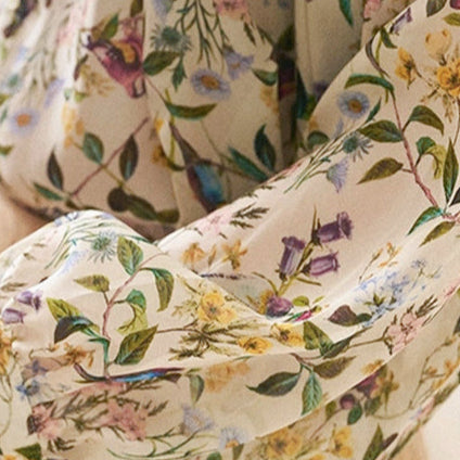 シフォン フローラルシャツ