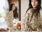 シフォン フローラルシャツ