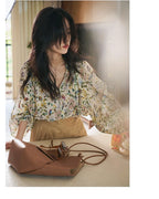 シフォン フローラルシャツ