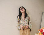 シフォン フローラルシャツ