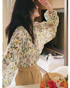 シフォン フローラルシャツ