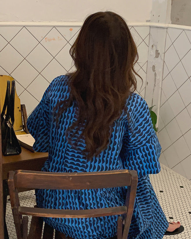 スカラップレトロワンピース-blue-
