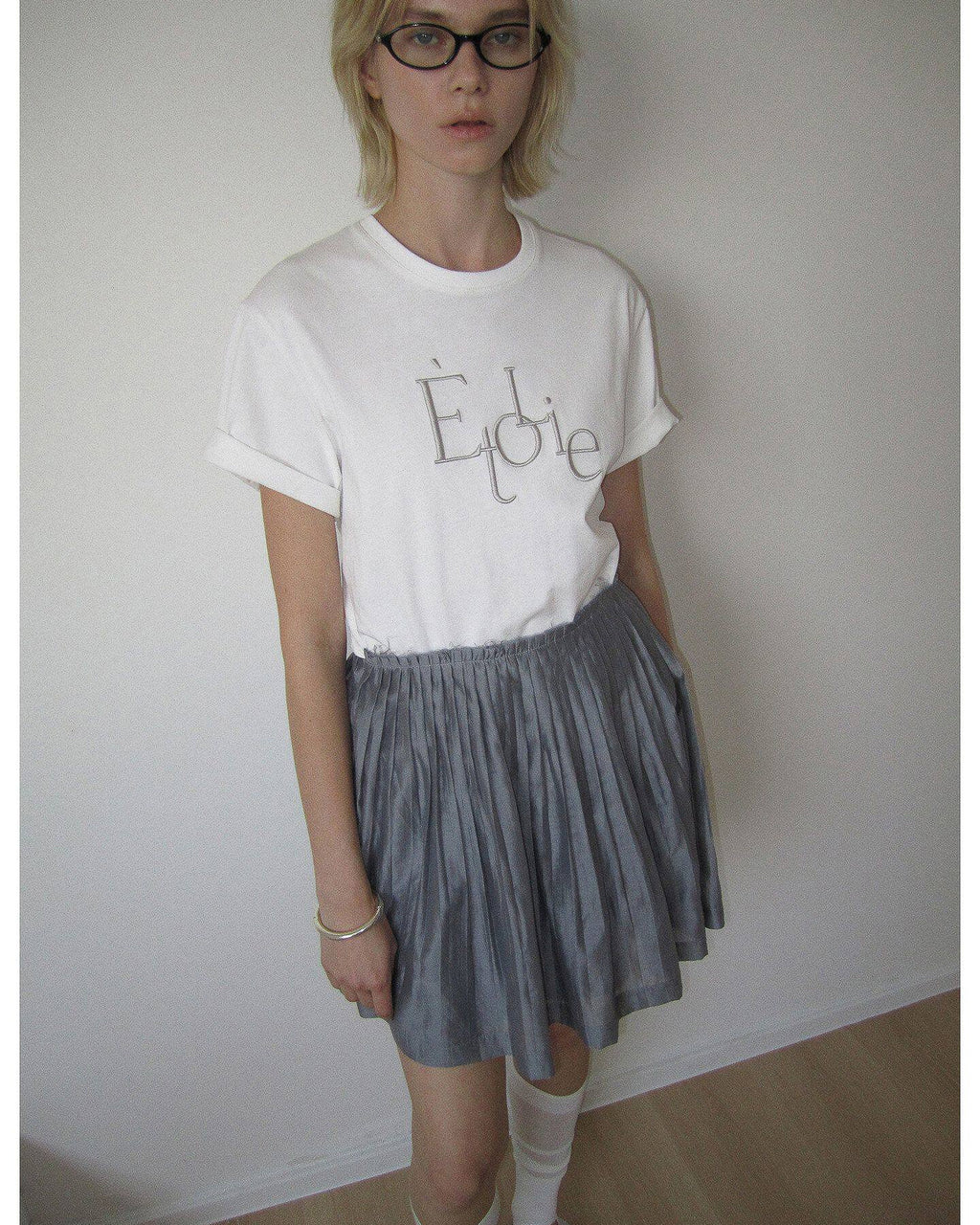 -ETOLIE-エンブロイダリー・フレンチTシャツ