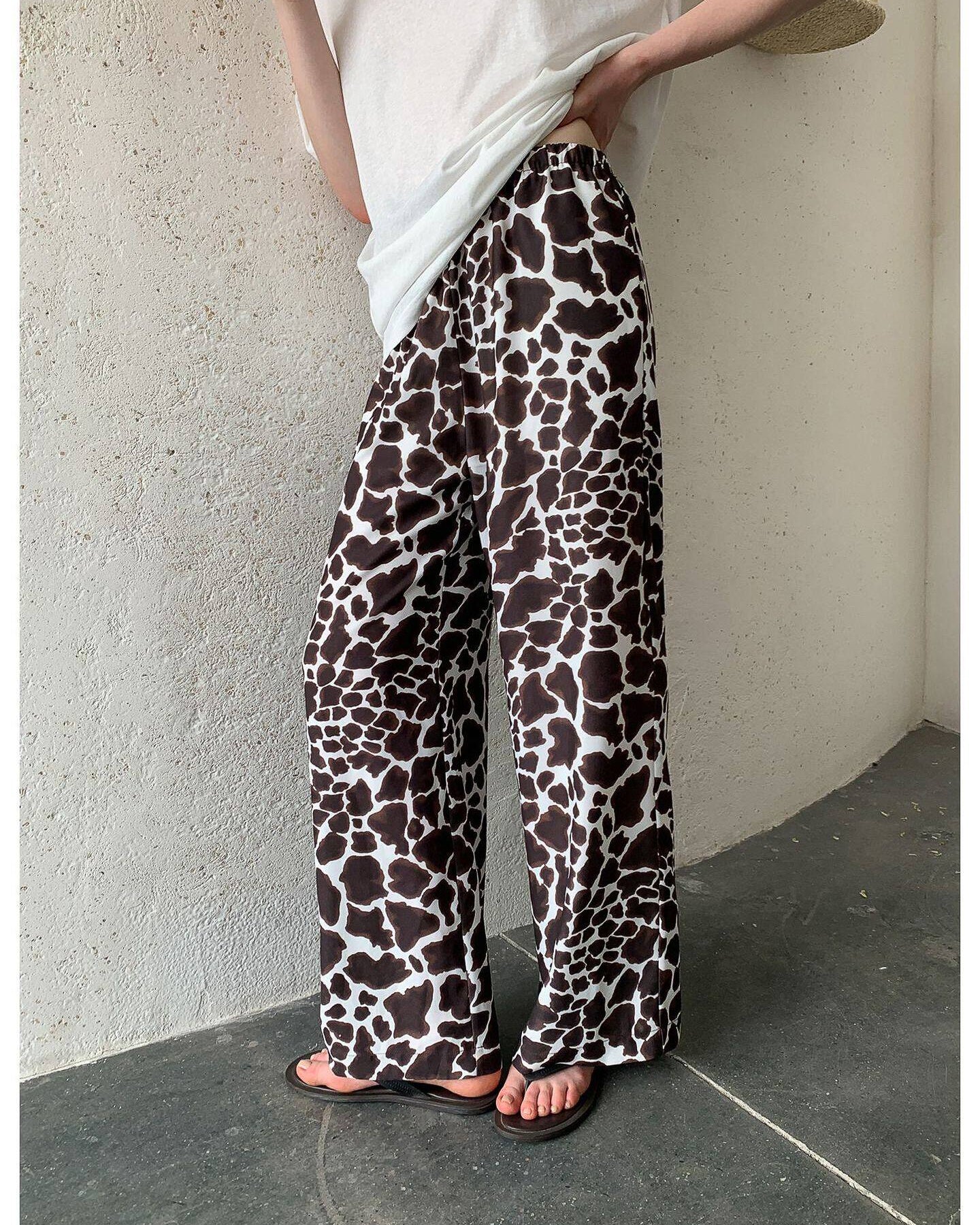 -giraffe-リゾートスタイルワイドレッグパンツ