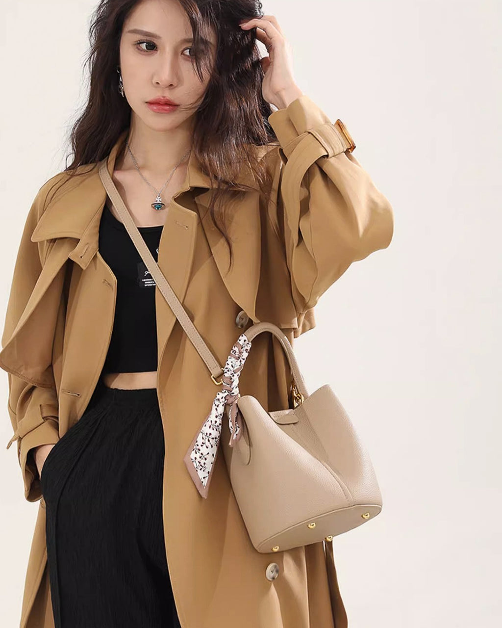 ショルダーバケットバッグ 2way