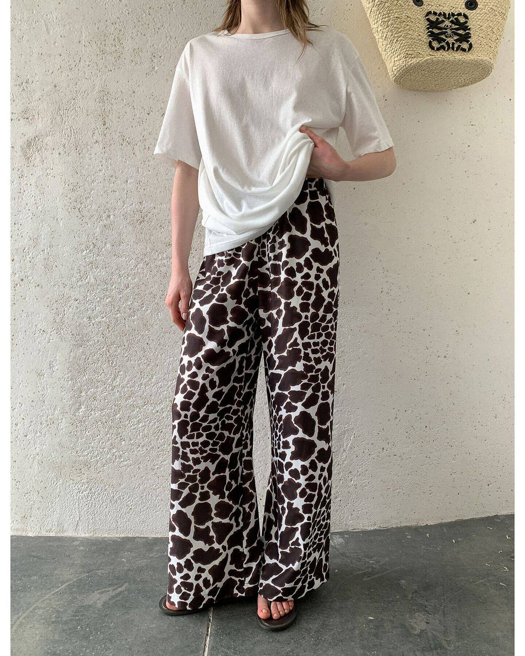 -giraffe-リゾートスタイルワイドレッグパンツ