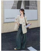 バイカラーレザージャケット