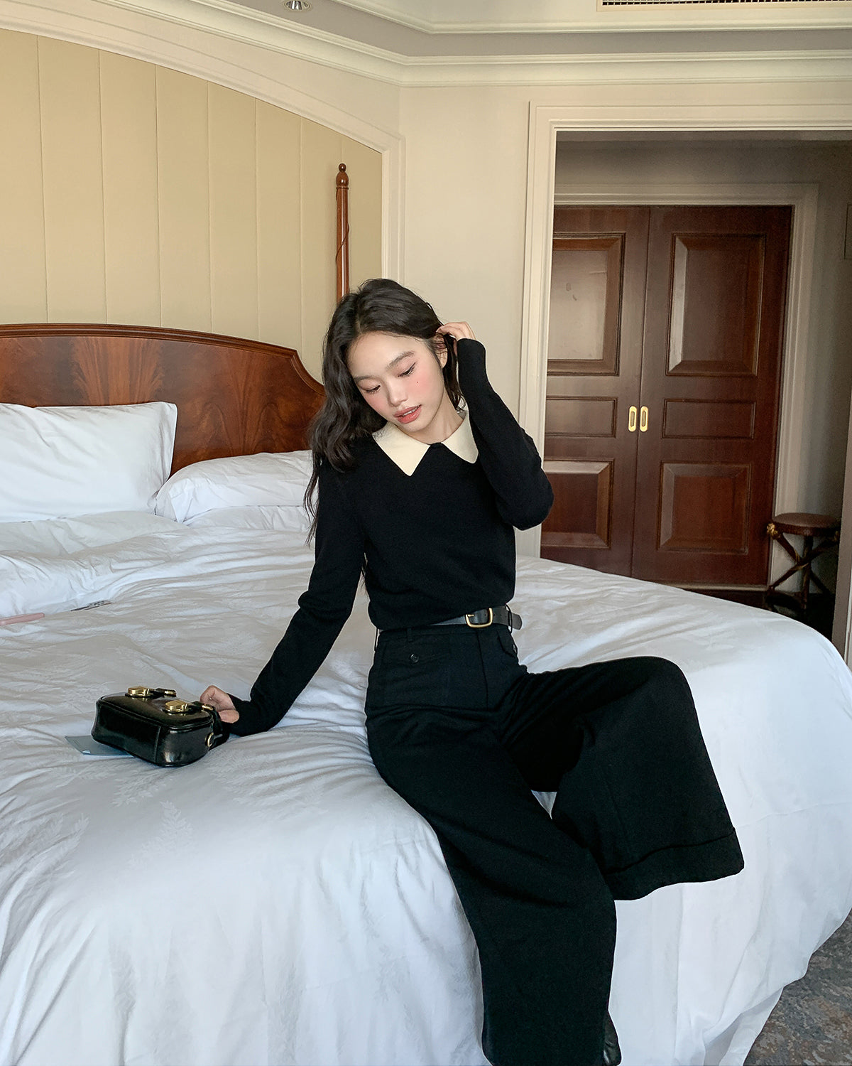 バイカラー ニットトップス