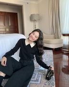 バイカラー ニットトップス