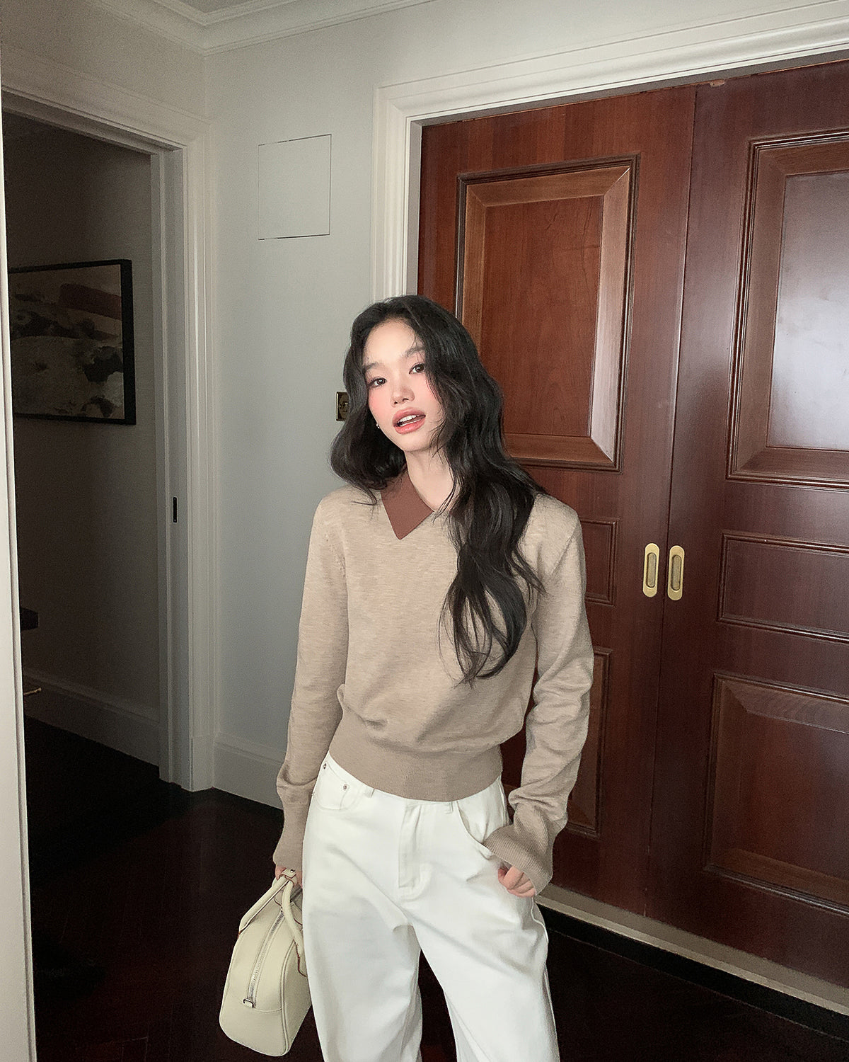 バイカラー ニットトップス