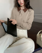 バイカラー ニットトップス