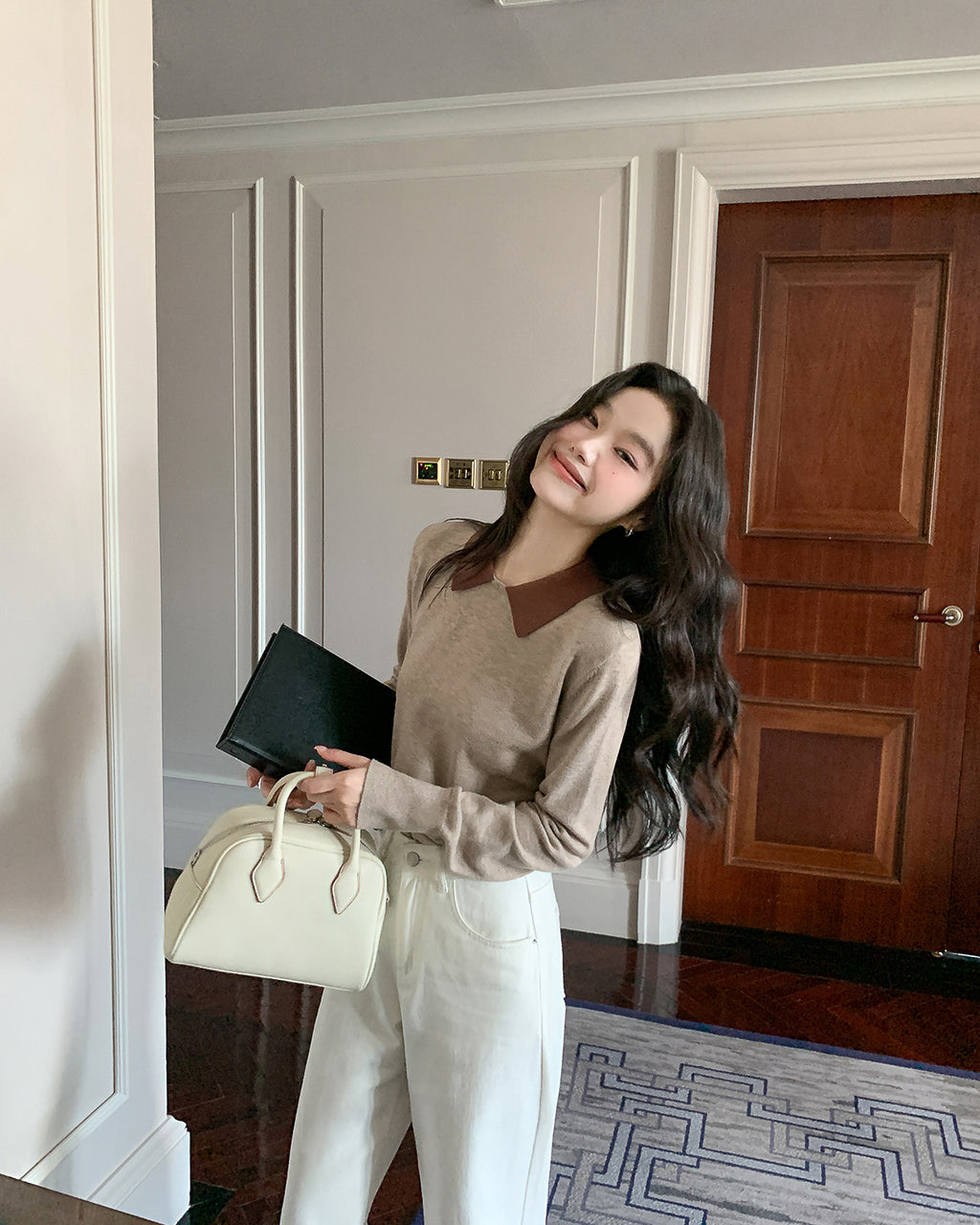 バイカラー ニットトップス