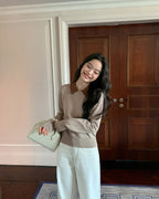 バイカラー ニットトップス