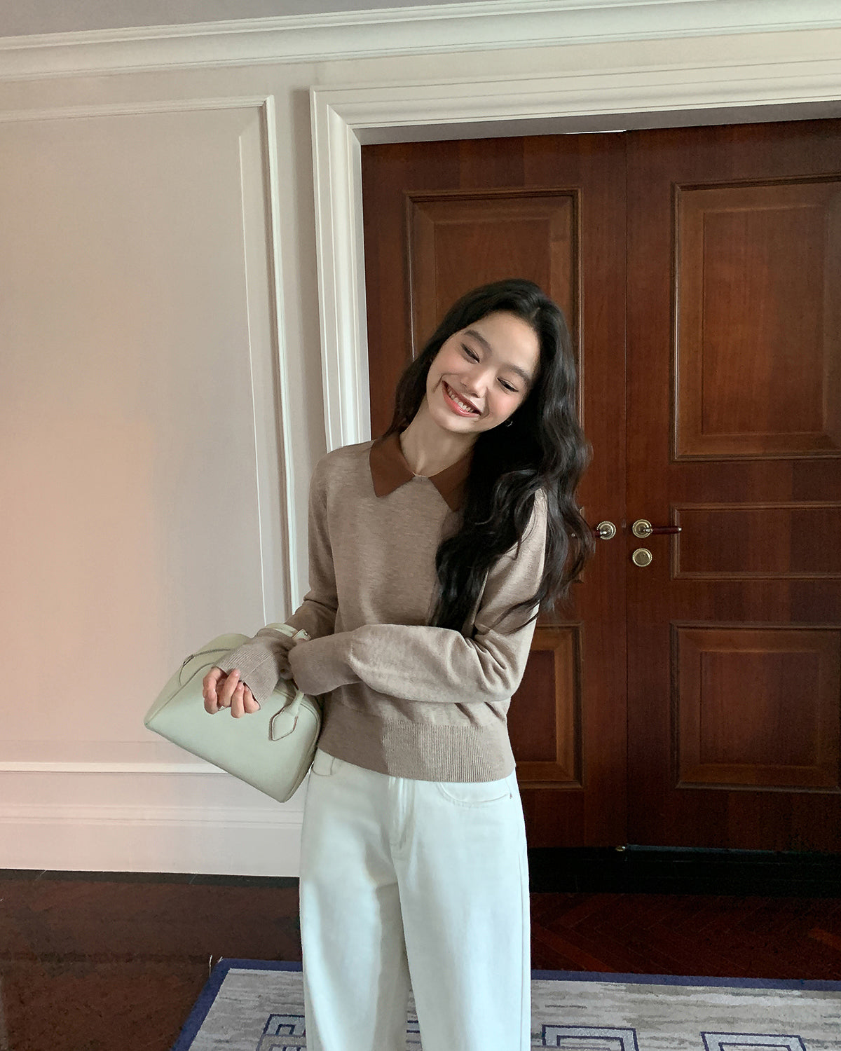 バイカラー ニットトップス