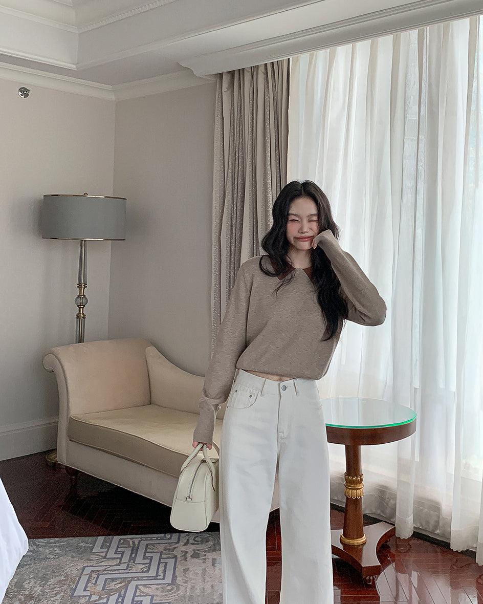 バイカラー ニットトップス