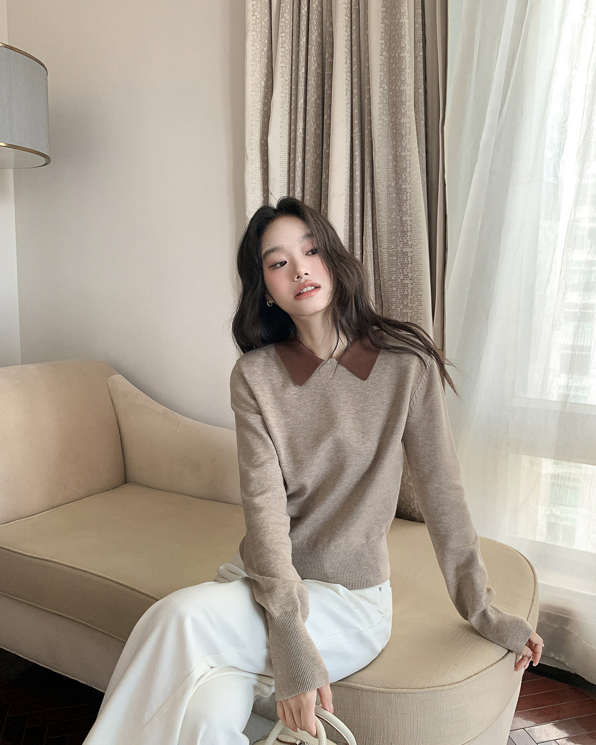 バイカラー ニットトップス