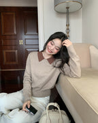 バイカラー ニットトップス