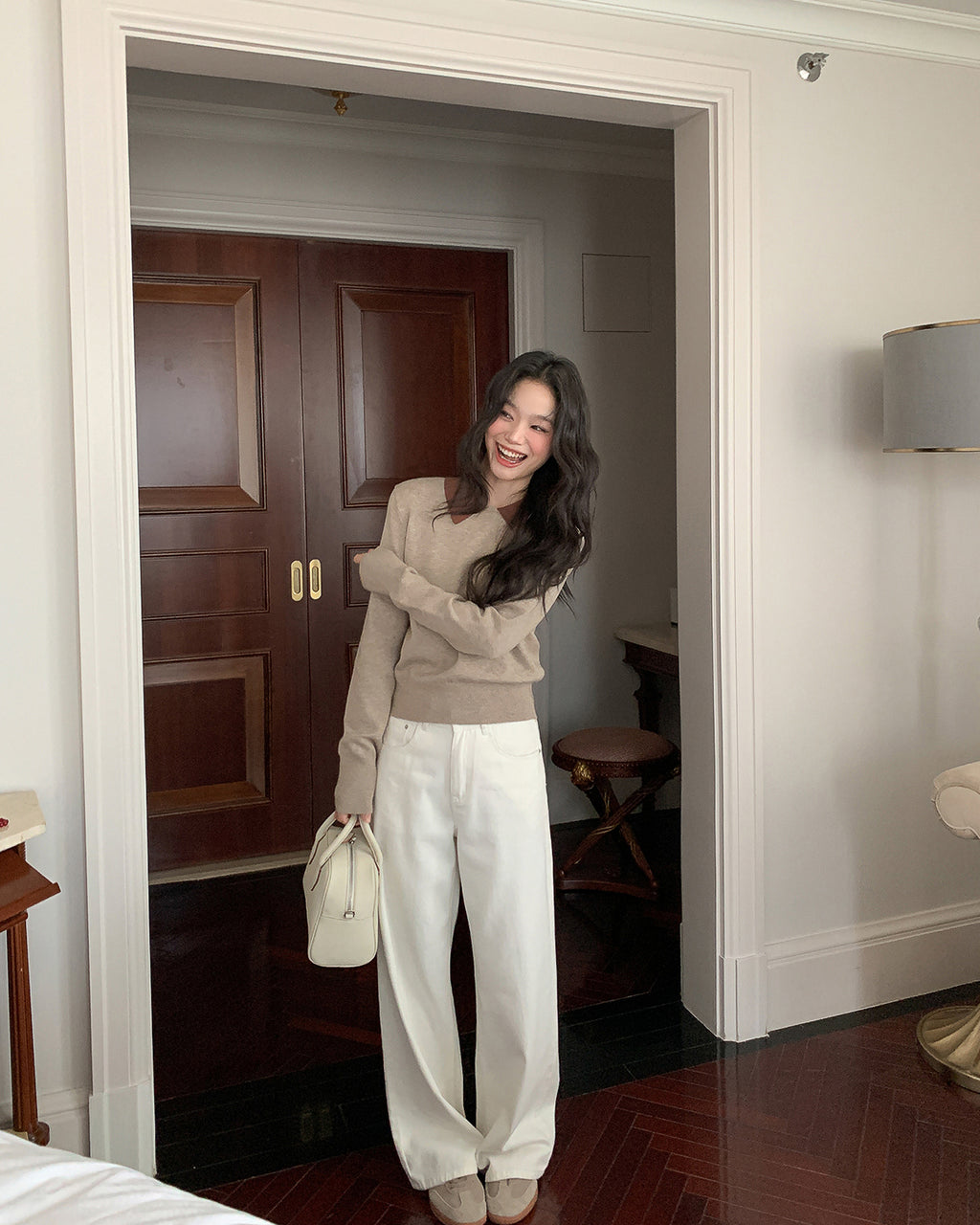 バイカラー ニットトップス