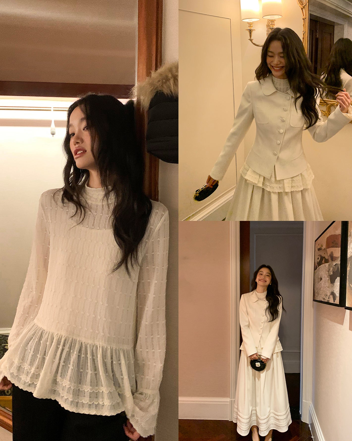 レースフレアー トップス