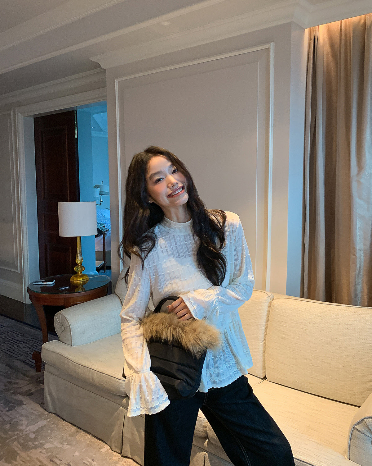 レースフレアー トップス