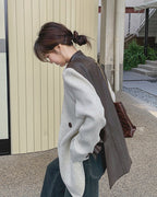 バイカラーレザージャケット