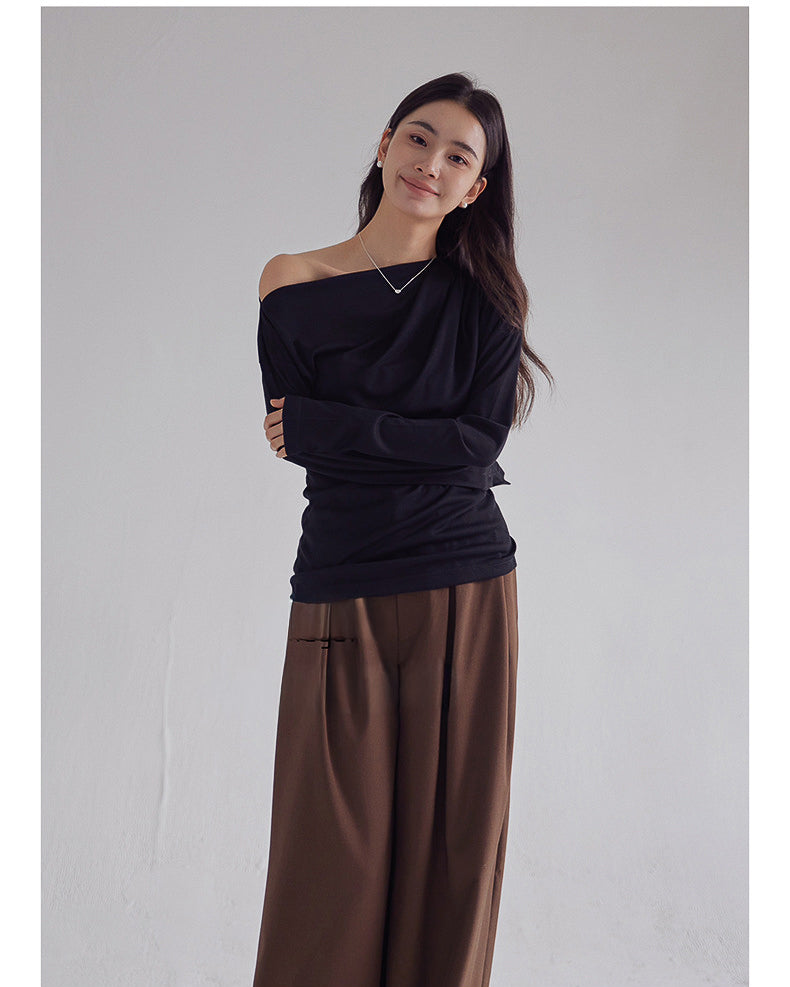 ドレープワンショル トップス