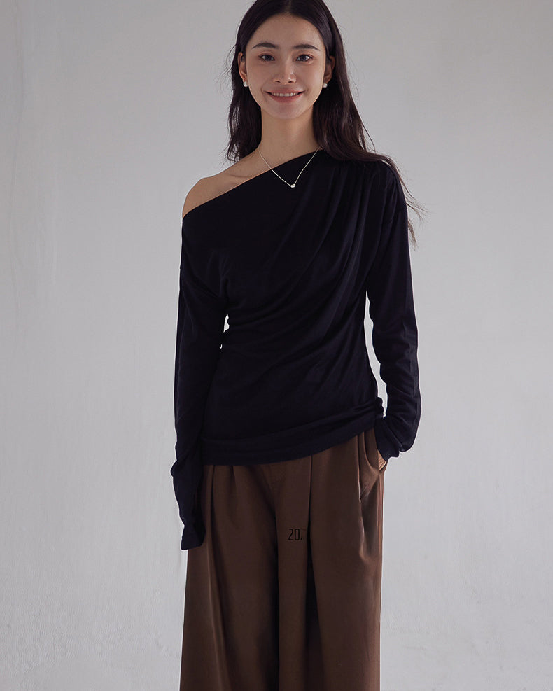 ドレープワンショル トップス