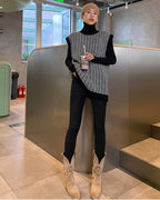 千鳥柄 タートルネックベスト