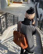 千鳥柄 タートルネックベスト