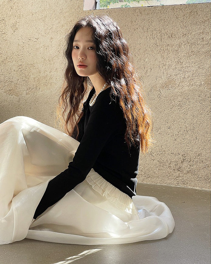 フリル ロングスリーブ カットソー