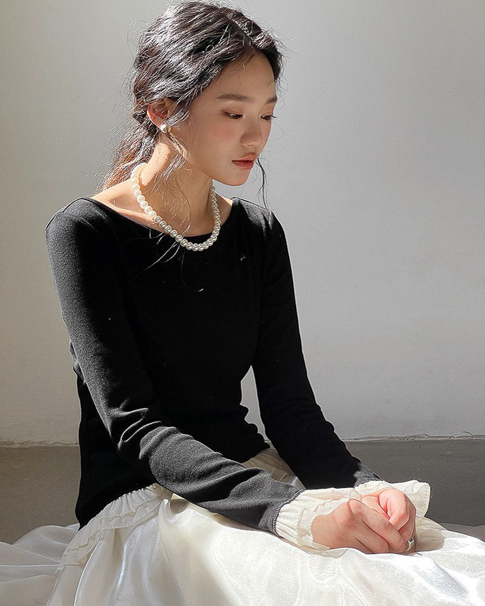 フリル ロングスリーブ カットソー