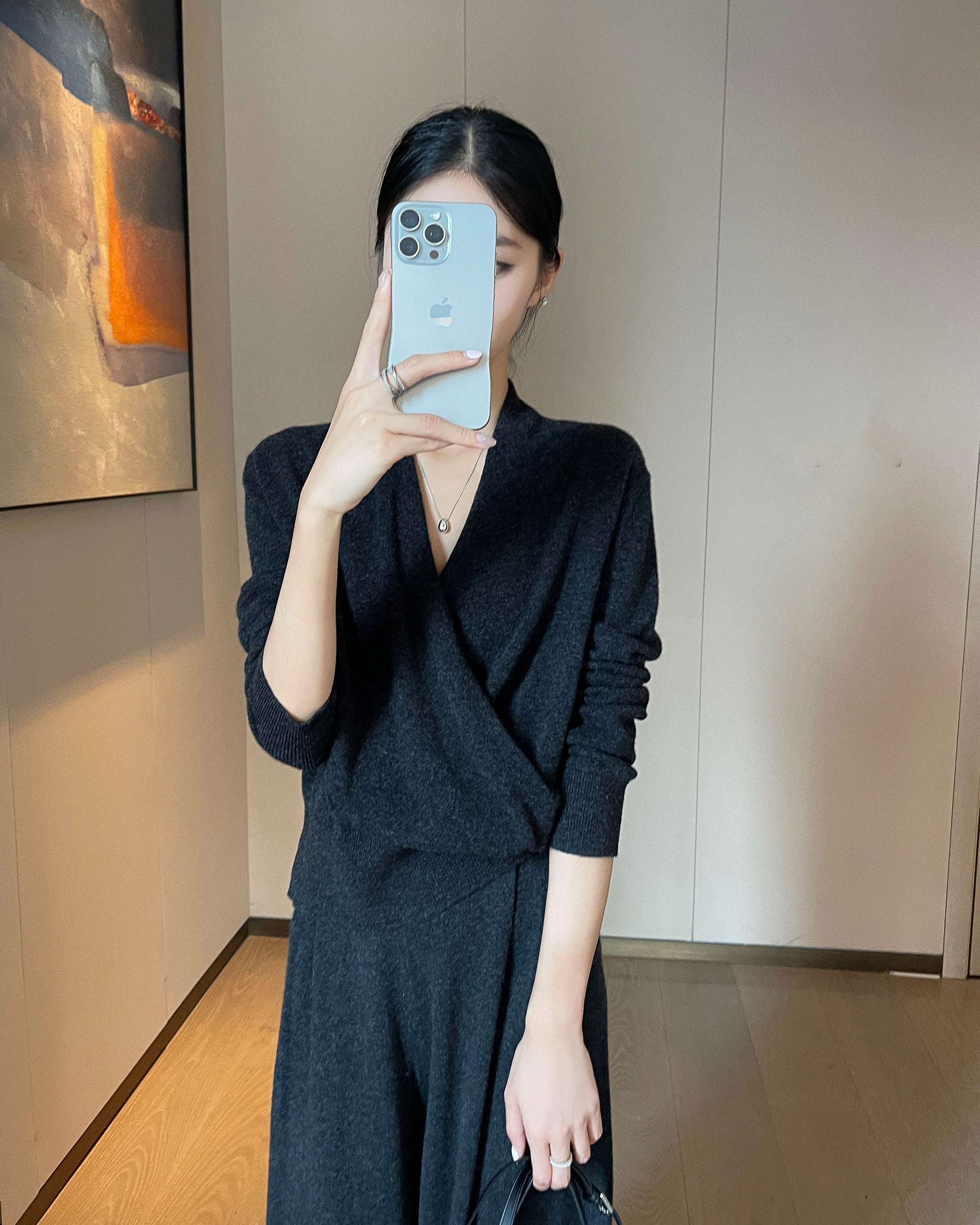 カシュクール ショールカラーニット