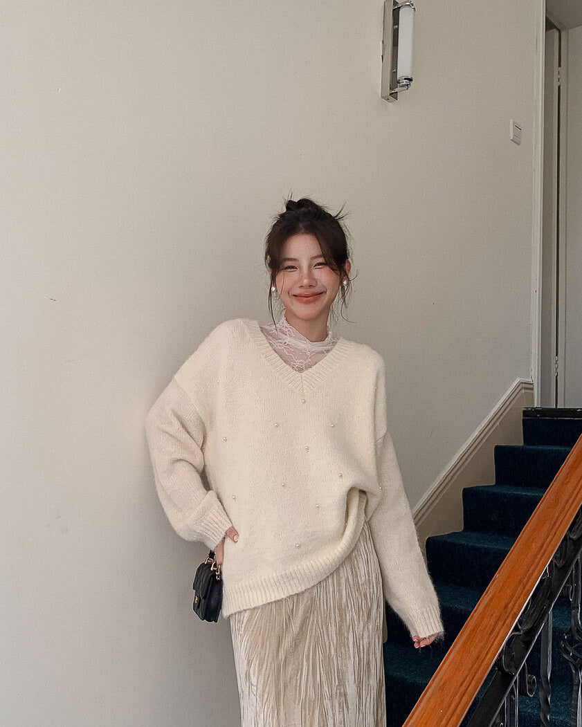 レースインナー&パールニット〈2color〉