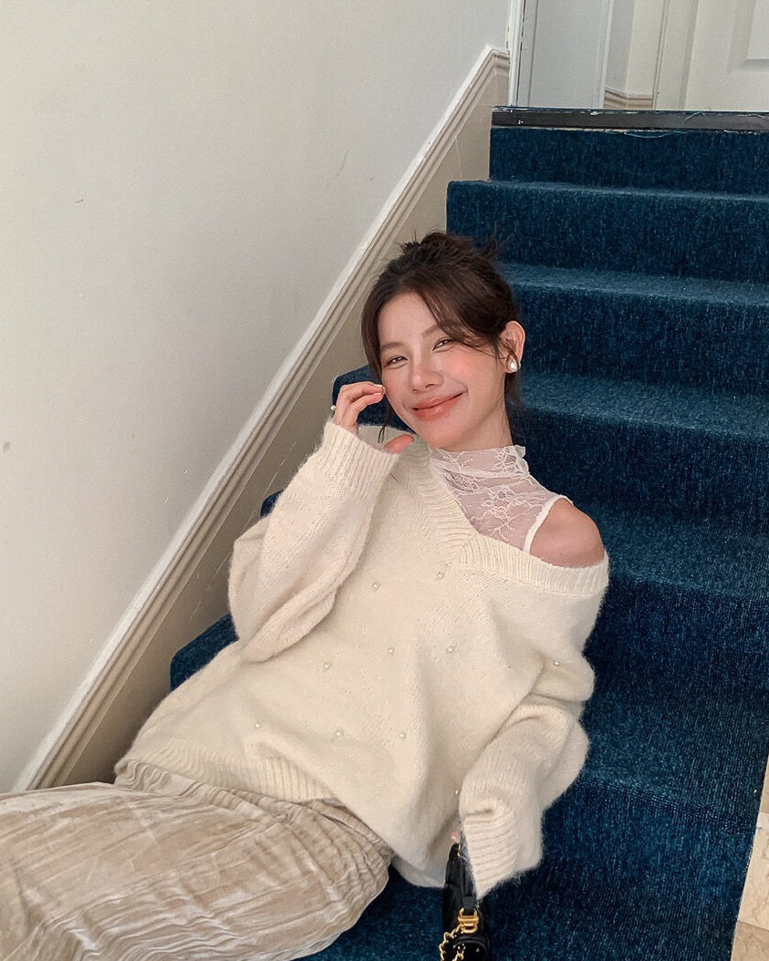 レースインナー&パールニット〈2color〉