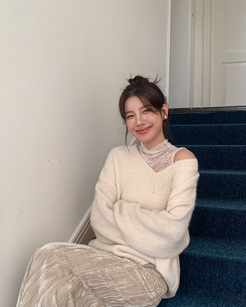 レースインナー&パールニット〈2color〉