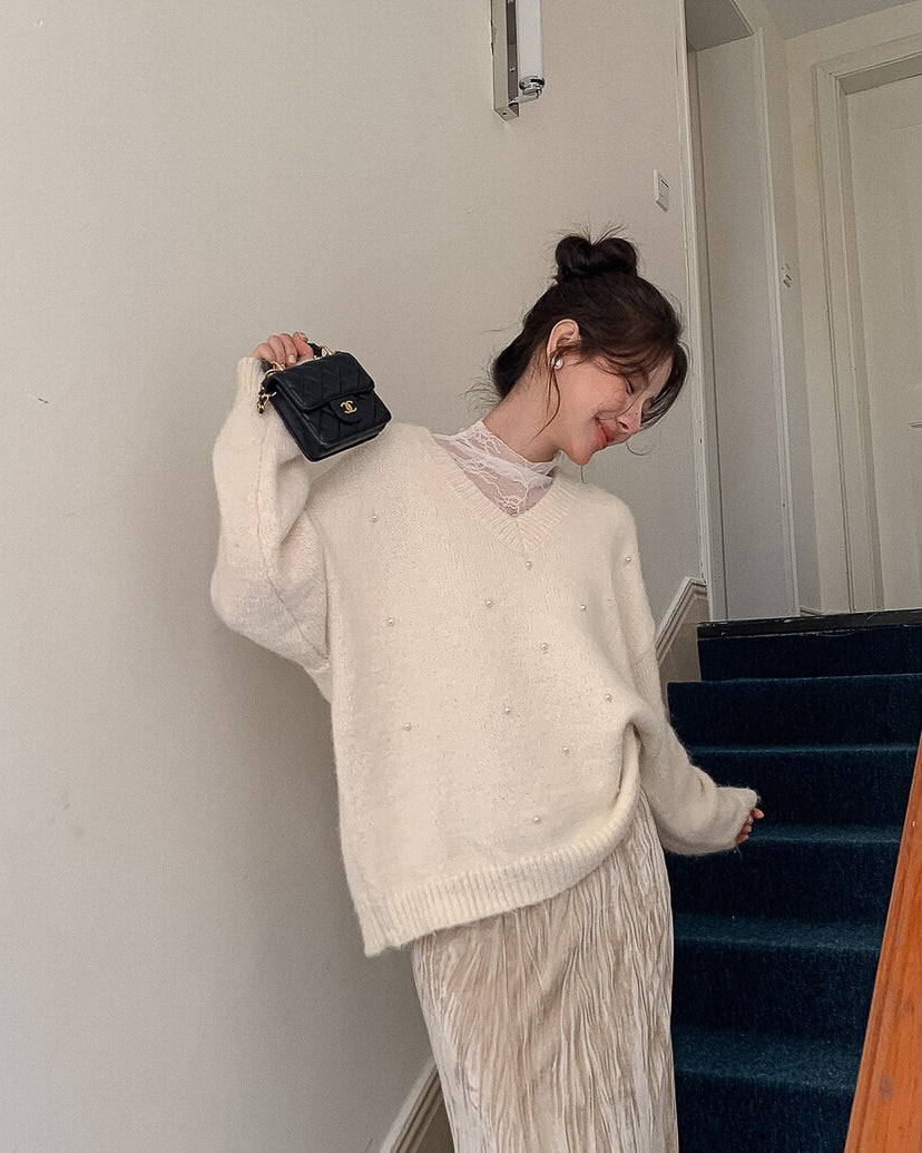 レースインナー&パールニット〈2color〉