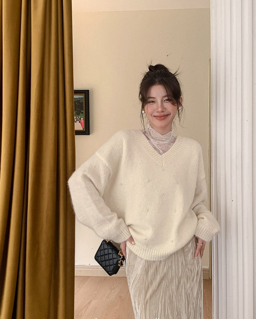 レースインナー&パールニット〈2color〉