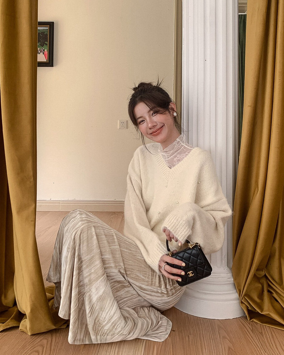 レースインナー&パールニット〈2color〉