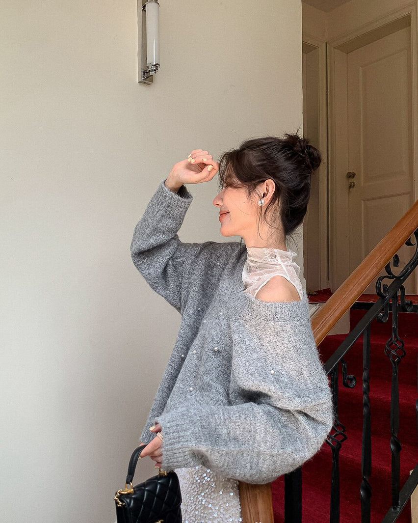 レースインナー&パールニット〈2color〉