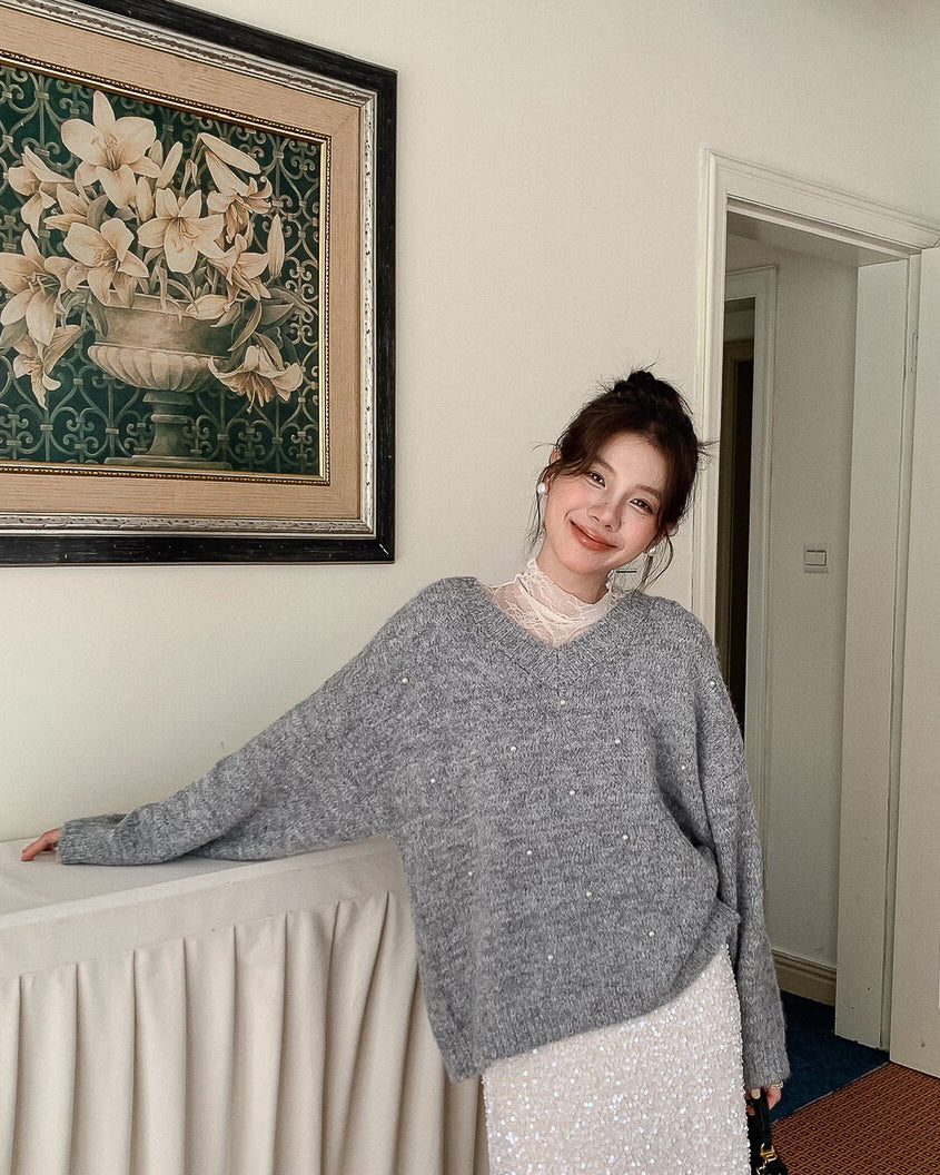 レースインナー&パールニット〈2color〉