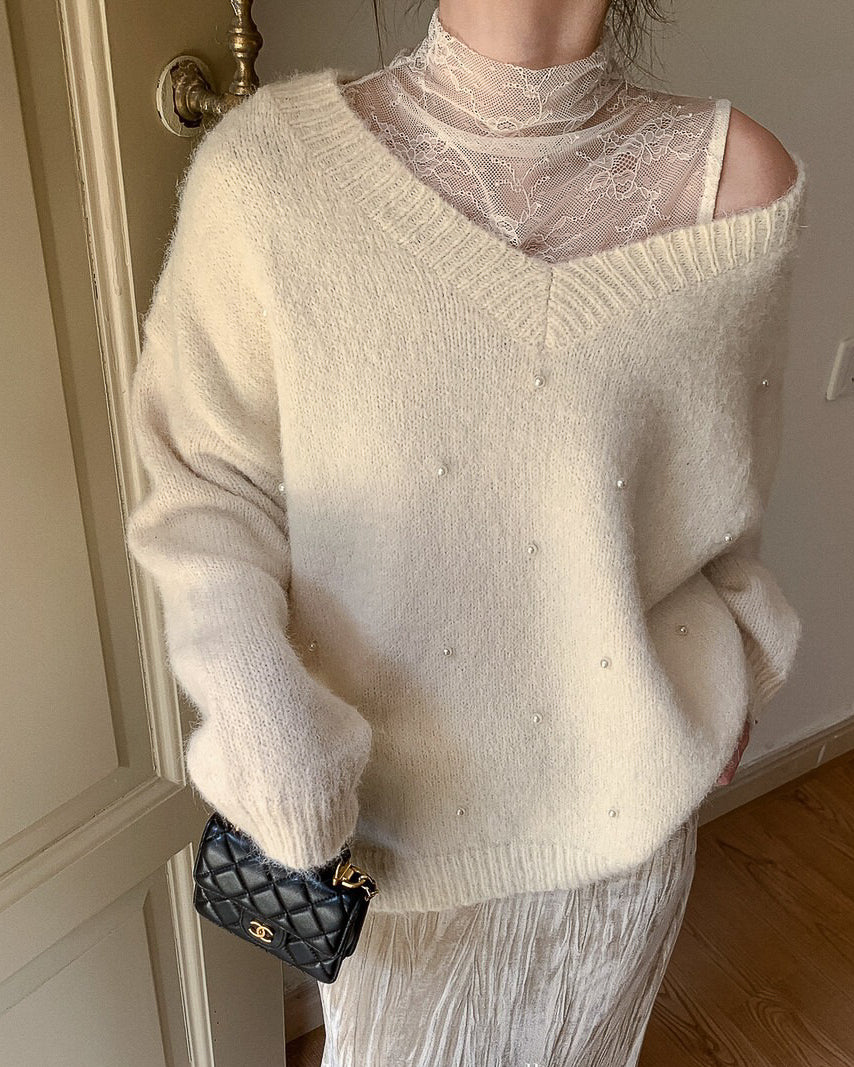 レースインナー&パールニット〈2color〉