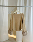 ファー付き フレアーニット〈2color〉