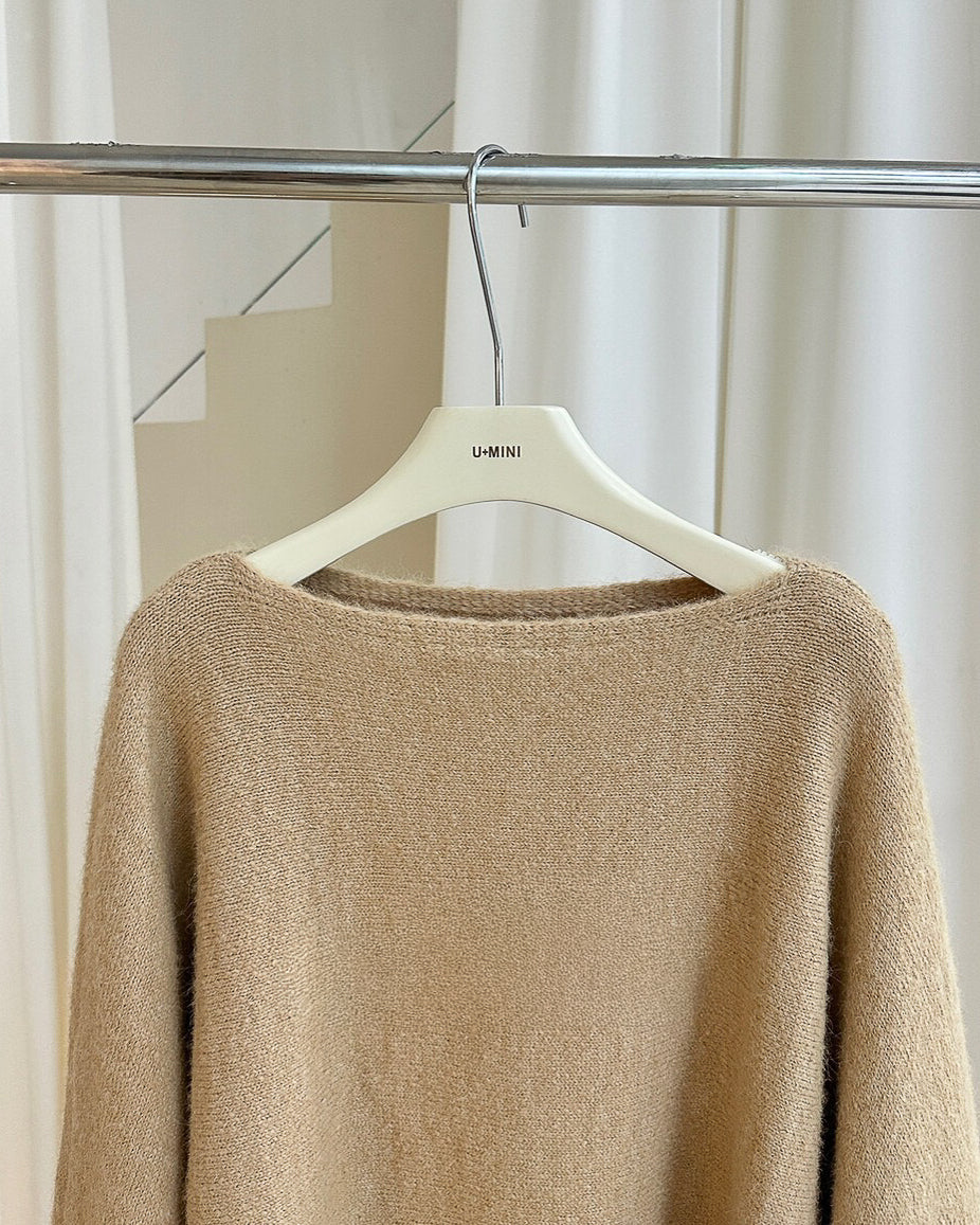 ファー付き フレアーニット〈2color〉