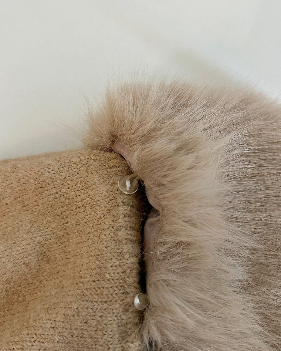 ファー付き フレアーニット〈2color〉