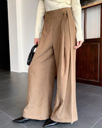 ウエストリボン ウールパンツ