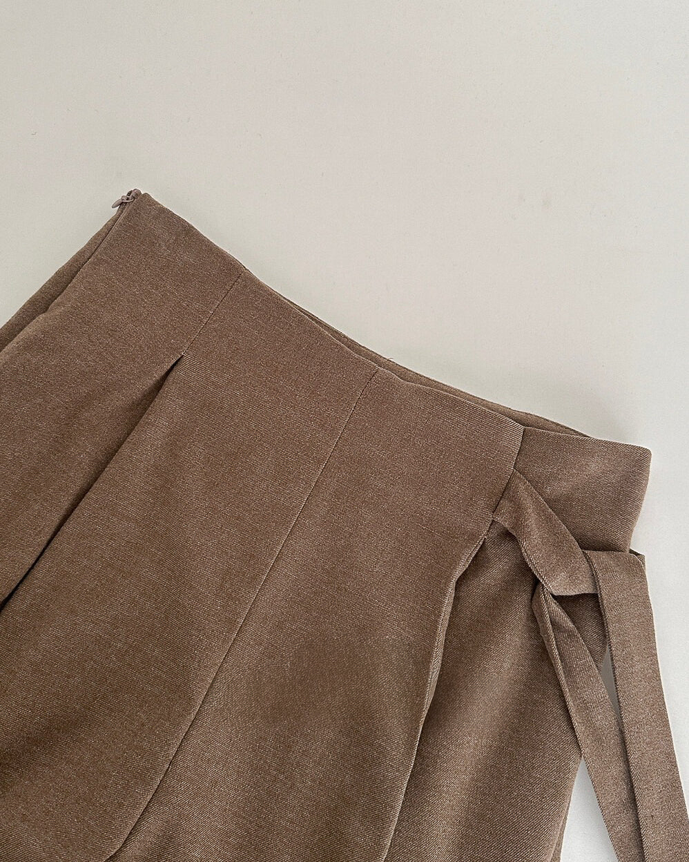 ウエストリボン ウールパンツ