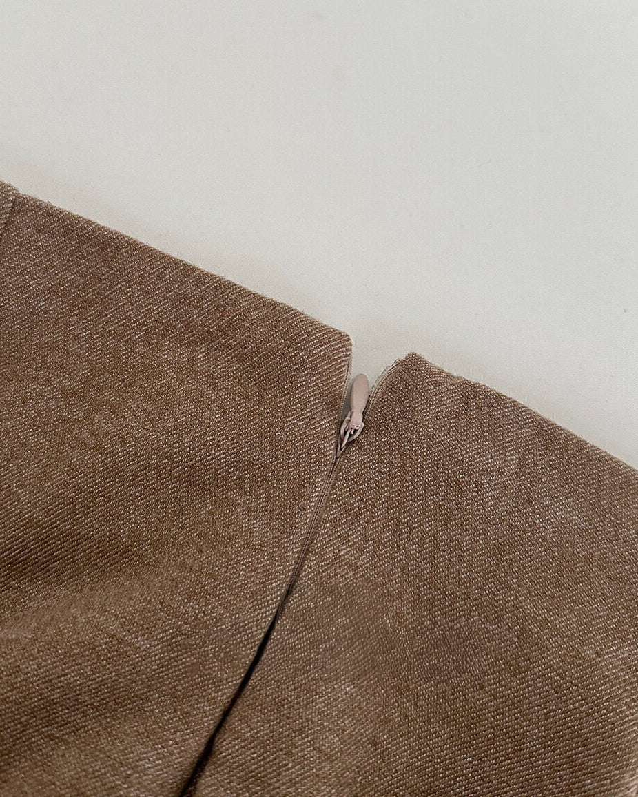 ウエストリボン ウールパンツ