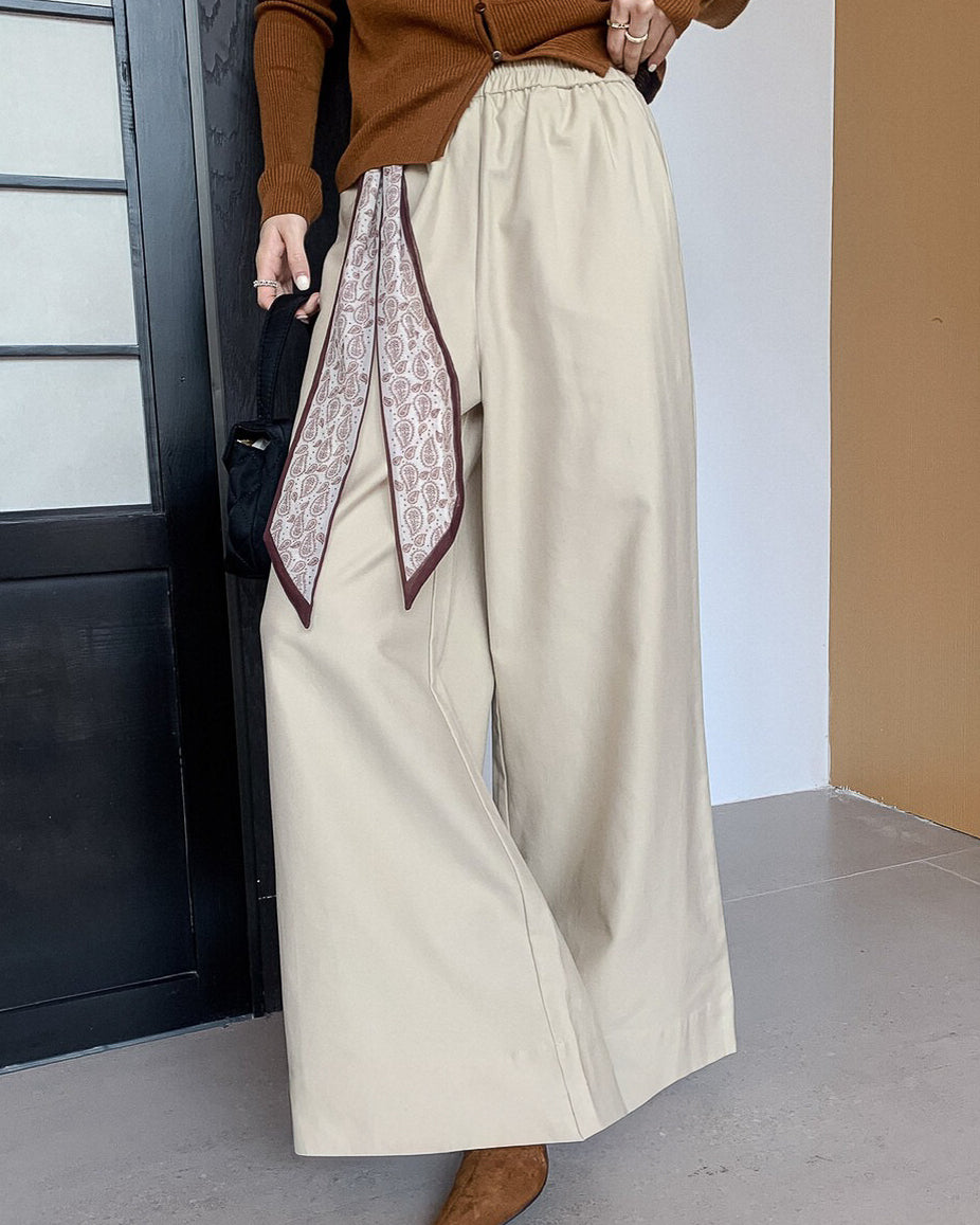 スカーフ付きフレアパンツ〈3color〉